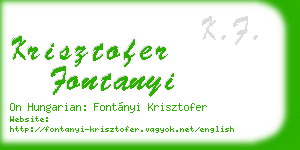 krisztofer fontanyi business card